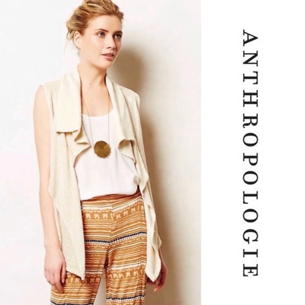 ANTHROPOLOGIE PUELLA MADEIRA Knit Vest Cream